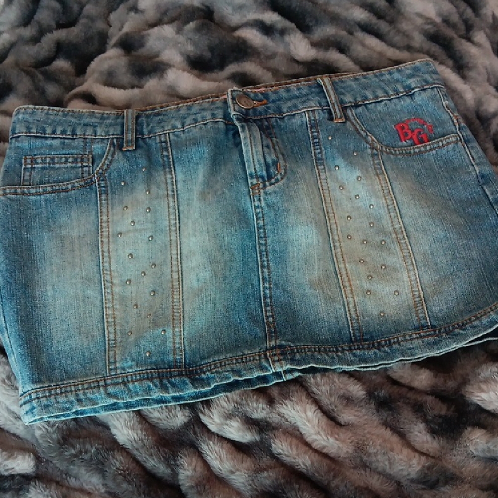 BG Studded Denim Mini Skirt